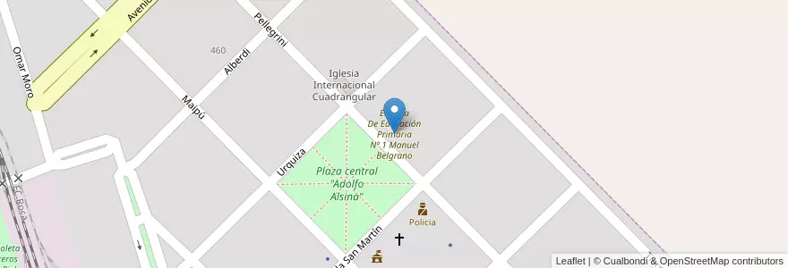 Mapa de ubicacion de Escuela De Educación Primaria Nº 1 Manuel Belgrano en Argentina, Provincia Di Buenos Aires, Partido De Saavedra, Saavedra.