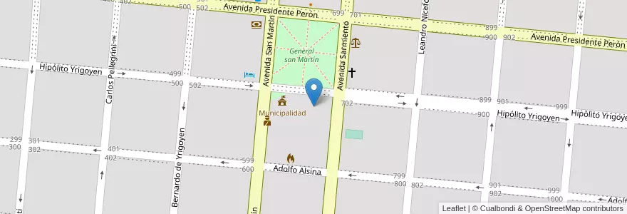 Mapa de ubicacion de Escuela De Educación Primaria Nº 1 Sarmiento en Argentinië, Buenos Aires, Partido De General Alvear, General Alvear.