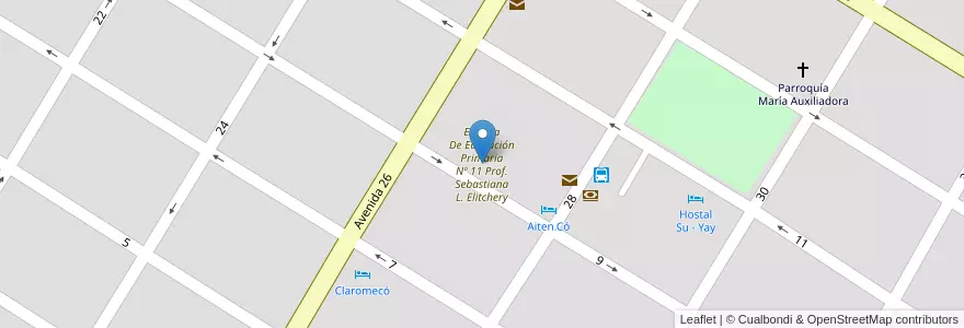 Mapa de ubicacion de Escuela De Educación Primaria Nº 11 Prof. Sebastiana L. Elitchery en Arjantin, Buenos Aires, Partido De Tres Arroyos, Claromecó.