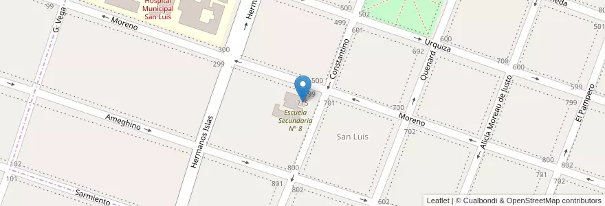 Mapa de ubicacion de Escuela De Educación Primaria Nº 14 Fragata Sarmiento en Arjantin, Buenos Aires, Partido De Bragado, Bragado.