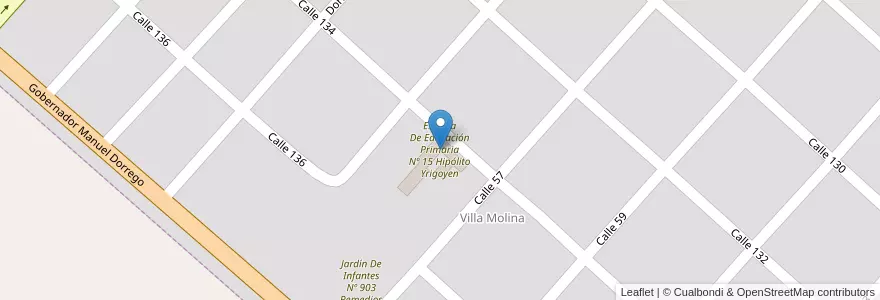 Mapa de ubicacion de Escuela De Educación Primaria Nº 15 Hipólito Yrigoyen en Аргентина, Буэнос-Айрес, Partido De General Belgrano, General Belgrano.