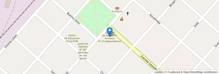 Mapa de ubicacion de Escuela De Educación Primaria Nº 27 Independencia en Arjantin, Buenos Aires, Partido De Bahía Blanca.