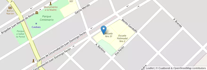 Mapa de ubicacion de Escuela De Educación Primaria Nº 31 Comandante Gregorio A. Portillo en Argentine, Province De Buenos Aires, Partido De Guaminí, Casbas.
