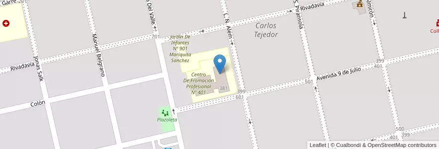 Mapa de ubicacion de Escuela De Educación Primaria Nº 33 25 De Mayo en アルゼンチン, ブエノスアイレス州, Partido De Carlos Tejedor, Carlos Tejedor, Carlos Tejedor.