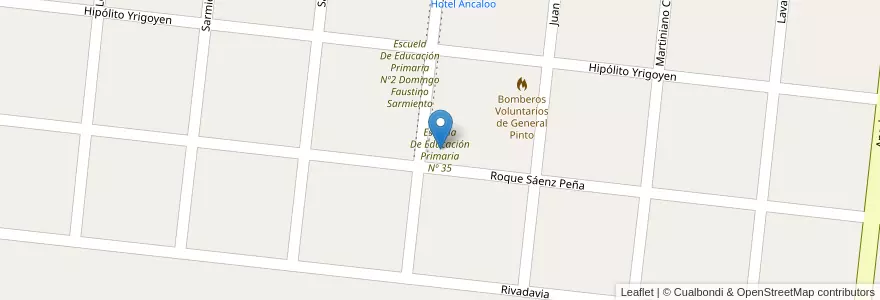 Mapa de ubicacion de Escuela De Educación Primaria Nº 35 en آرژانتین, استان بوئنوس آیرس, Partido De General Pinto.