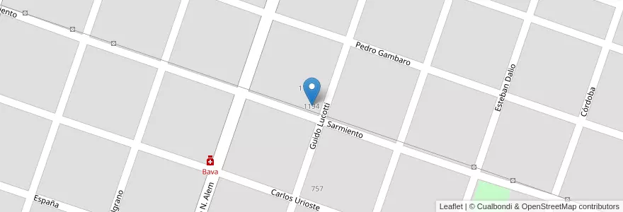 Mapa de ubicacion de Escuela De Educación Primaria Nº 4 Juan Bautista Alberdi en Argentina, Provincia Di Buenos Aires, Partido De Capitán Sarmiento, Capitán Sarmiento.
