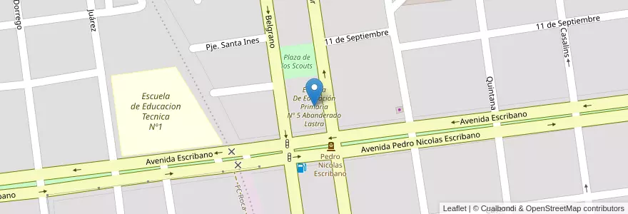 Mapa de ubicacion de Escuela De Educación Primaria Nº 5 Abanderado Lastra en Argentina, Buenos Aires, Partido De Chascomús, Chascomús.