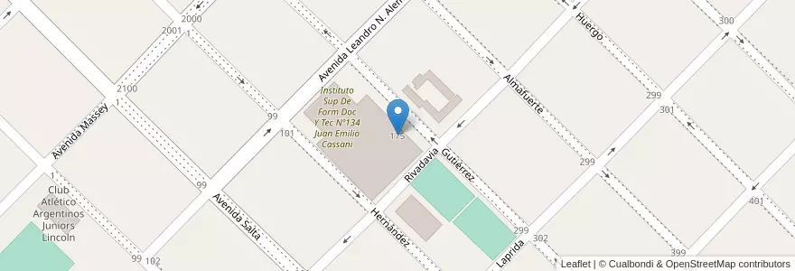 Mapa de ubicacion de Escuela de Educación Primaria Nº 64 Abraham Lincoln en Argentinien, Provinz Buenos Aires, Partido De Lincoln.