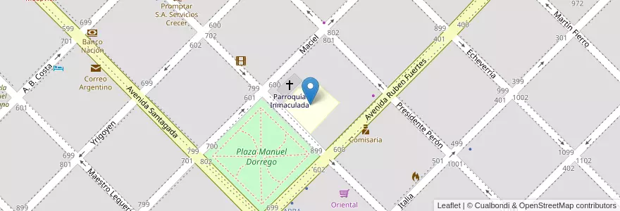 Mapa de ubicacion de Escuela De Educación Primaria Nº1 Bernardino Rivadavia en アルゼンチン, ブエノスアイレス州, Partido De Coronel Dorrego, Coronel Dorrego.
