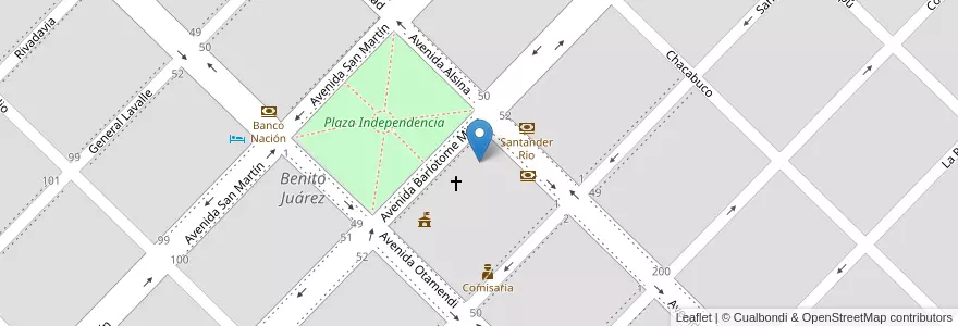 Mapa de ubicacion de Escuela De Educación Primaria Nº1 General San Martin en Arjantin, Buenos Aires, Partido De Benito Juárez, Benito Juárez.