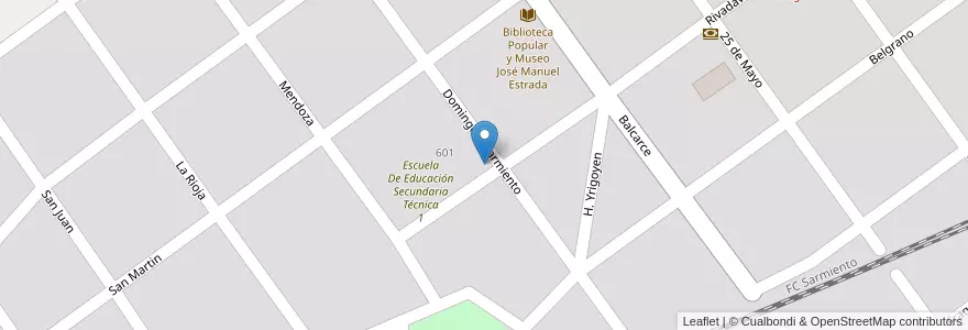 Mapa de ubicacion de Escuela De Educación Primaria Nº1 Juan Bautista Alberdi en Argentina, Buenos Aires, Suipacha.