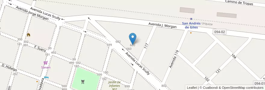 Mapa de ubicacion de Escuela De Educación Primaria Nº12 Domingo Faustino Sarmiento en Argentinien, Provinz Buenos Aires, Partido De San Andrés De Giles.