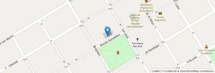 Mapa de ubicacion de Escuela de Educación Primaria Nº15 "José María Paz" en آرژانتین, استان بوئنوس آیرس, Partido De Nueve De Julio, Cuartel Dudignac.