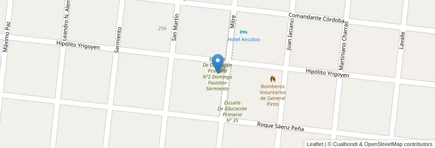 Mapa de ubicacion de Escuela De Educación Primaria Nº2 Domingo Faustino Sarmiento en Arjantin, Buenos Aires, Partido De General Pinto.