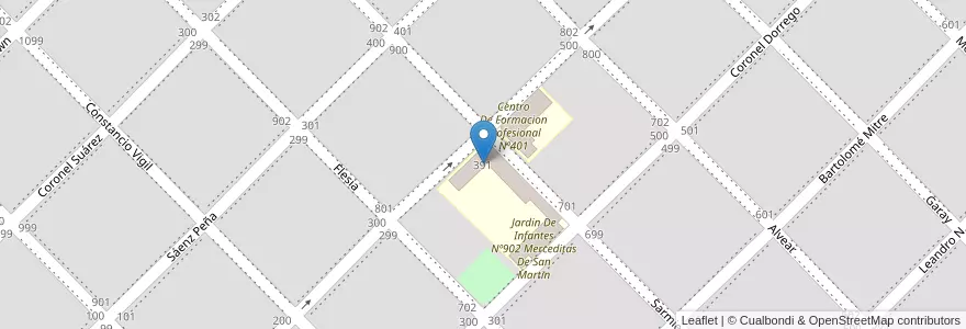 Mapa de ubicacion de Escuela De Educación Primaria Nº2 Jose De San Martin en アルゼンチン, ブエノスアイレス州, Partido De Coronel Pringles, Coronel Pringles.