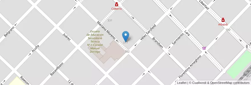 Mapa de ubicacion de Escuela De Educación Primaria Nº27 Bartolome Mitre en Argentina, Buenos Aires, Partido De Cañuelas, Cañuelas.