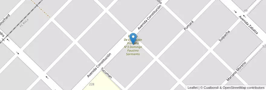 Mapa de ubicacion de Escuela De Educación Primaria Nº3 Domingo Faustino Sarmiento en Argentina, Buenos Aires, Partido De Benito Juárez, Benito Juárez.