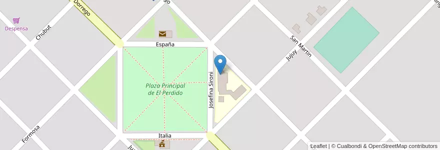 Mapa de ubicacion de Escuela De Educación Primaria Nº4 General Jose De San Martin en 아르헨티나, 부에노스아이레스주, Partido De Coronel Dorrego.