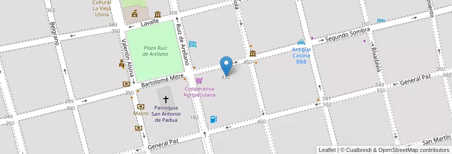 Mapa de ubicacion de Escuela De Educación Primaria Santa María De La Asunción en آرژانتین, استان بوئنوس آیرس, Partido De San Antonio De Areco, San Antonio De Areco.