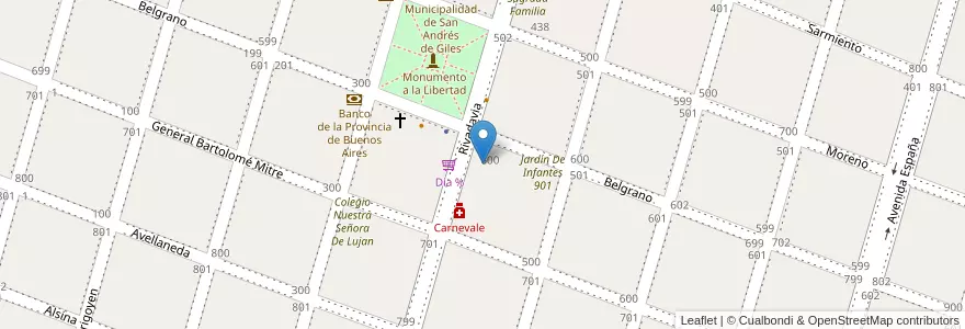 Mapa de ubicacion de Escuela De Educación Secundaria 1 30 De Noviembre en الأرجنتين, بوينس آيرس, Partido De San Andrés De Giles.