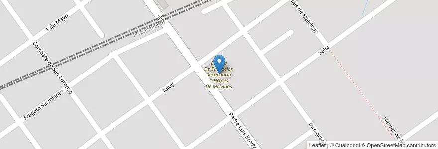 Mapa de ubicacion de Escuela De Educación Secundaria 1 Héroes De Malvinas en Argentinië, Buenos Aires, Suipacha.
