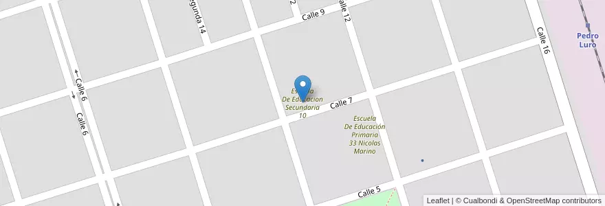 Mapa de ubicacion de Escuela De Educacion Secundaria 10 en Argentinië, Buenos Aires, Partido De Villarino, Pedro Luro.