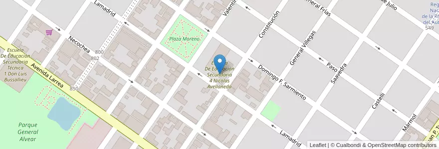 Mapa de ubicacion de Escuela De Educación Secundaria 4 Nicolas Avellaneda en Argentina, Buenos Aires, Partido De Rojas, Rojas.