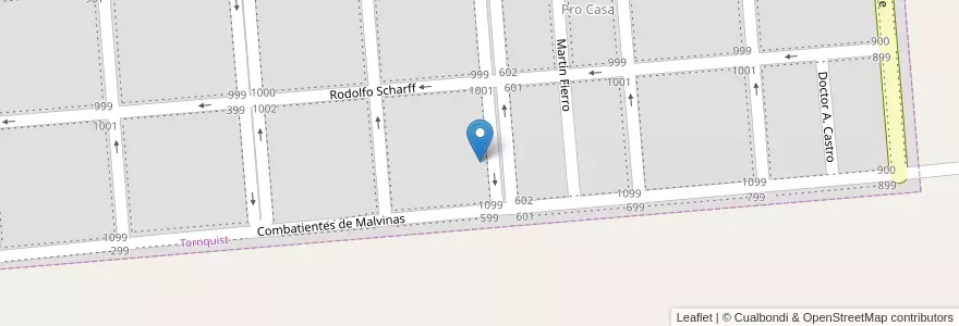 Mapa de ubicacion de Escuela de Educación Secundaria Agraria N° 1 en アルゼンチン, ブエノスアイレス州, Partido De Tornquist, Tornquist.