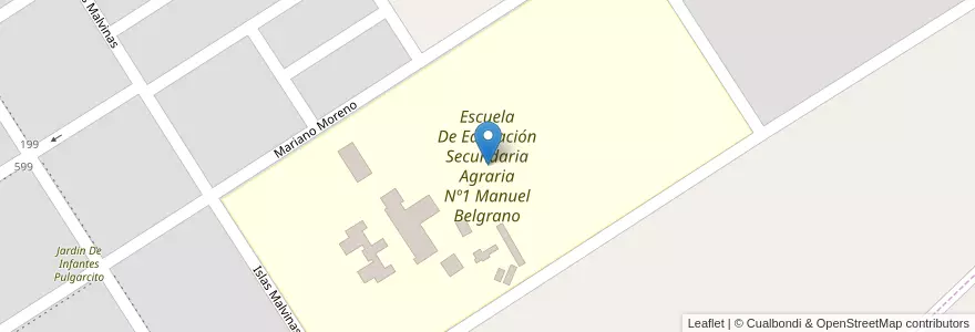 Mapa de ubicacion de Escuela De Educación Secundaria Agraria Nº1 Manuel Belgrano en Arjantin, Buenos Aires, Partido De Trenque Lauquen, Cuartel Treinta De Agosto, Treinta De Agosto.