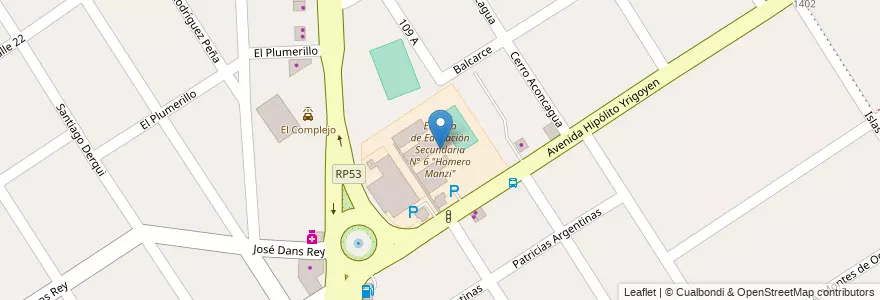 Mapa de ubicacion de Escuela de Educación Secundaria N° 6 "Homero Manzi" en Argentina, Buenos Aires, Partido De Florencio Varela, Florencio Varela.