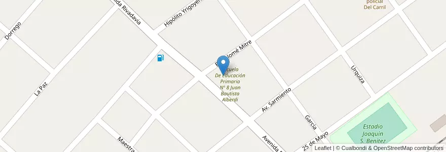 Mapa de ubicacion de Escuela De Educación Secundaria Nº 1 en Argentinië, Buenos Aires, Partido De Saladillo.
