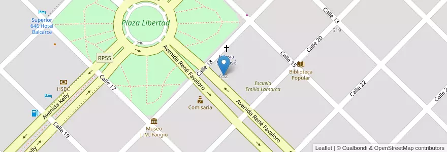 Mapa de ubicacion de Escuela De Educación Secundaria Nº 1 Gral. Antonio Gonzalez Balcarce en الأرجنتين, بوينس آيرس, Partido De Balcarce.