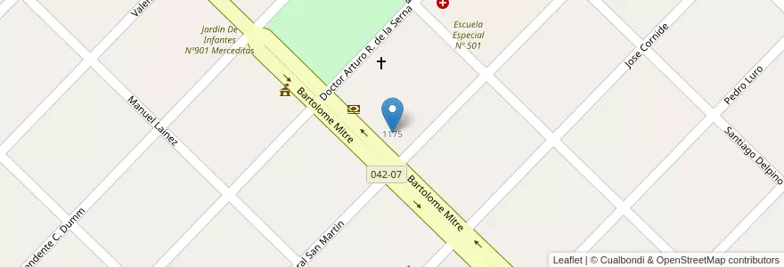 Mapa de ubicacion de Escuela De Educación Secundaria Nº 1 Gral. M. Belgrano en Argentina, Provincia Di Buenos Aires, Partido De General Lavalle.