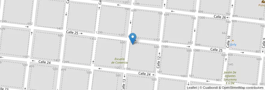 Mapa de ubicacion de Escuela De Educación Secundaria Nº 1 Maestros Pagadoy en Arjantin, Buenos Aires, Partido De Veinticinco De Mayo, Veinticinco De Mayo.