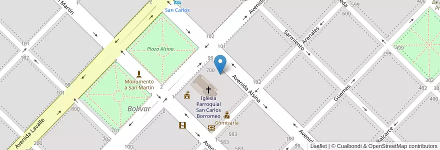 Mapa de ubicacion de Escuela De Educación Secundaria Nº 10 René Favaloro en Arjantin, Buenos Aires, Partido De Bolívar, Bolívar.