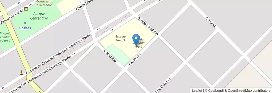 Mapa de ubicacion de Escuela De Educación Secundaria Nº 2 en Arjantin, Buenos Aires, Partido De Guaminí, Casbas.
