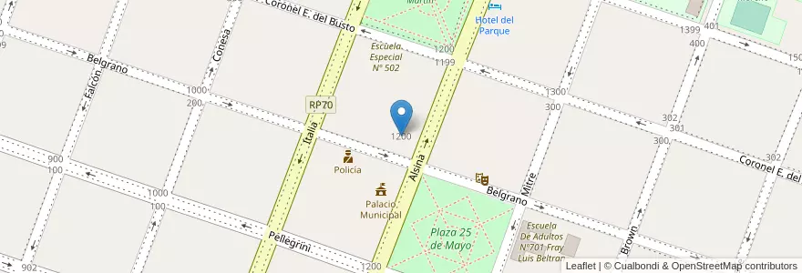 Mapa de ubicacion de Escuela De Educación Secundaria Nº 2 Marcos Sastre en Аргентина, Буэнос-Айрес, Partido De Bragado, Bragado.