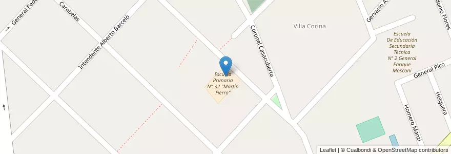 Mapa de ubicacion de Escuela De Educación Secundaria Nº 23 en Arjantin, Buenos Aires, Partido De Avellaneda, Villa Domínico.