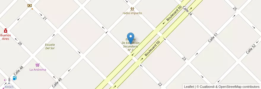 Mapa de ubicacion de Escuela De Educación Secundaria Nº 3 en الأرجنتين, بوينس آيرس, Partido De Colón, Colón.