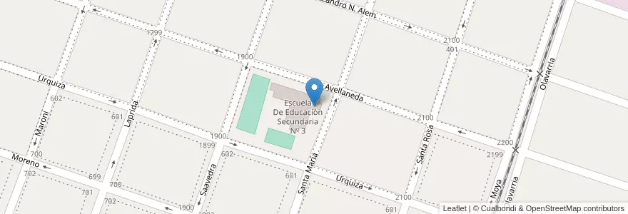 Mapa de ubicacion de Escuela De Educación Secundaria Nº 3 en アルゼンチン, ブエノスアイレス州, Partido De Bragado, Bragado.