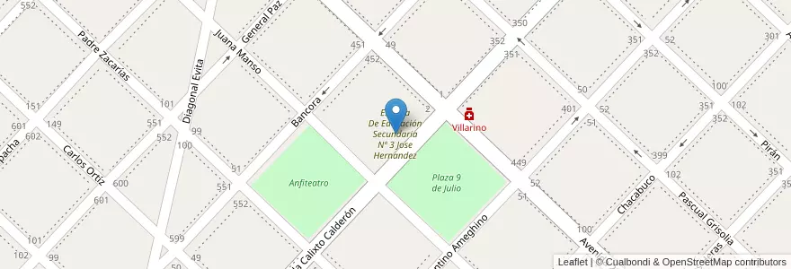 Mapa de ubicacion de Escuela De Educación Secundaria Nº 3 Jose Hernandez en Argentina, Buenos Aires, Partido De Chivilcoy, Chivilcoy.