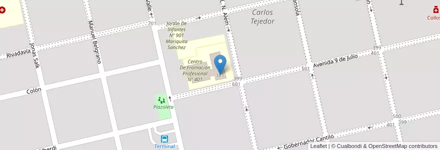 Mapa de ubicacion de Escuela De Educación Secundaria Nº 4 25 De Mayo en آرژانتین, استان بوئنوس آیرس, Partido De Carlos Tejedor, Carlos Tejedor, Carlos Tejedor.
