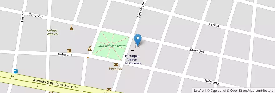 Mapa de ubicacion de Escuela De Educación Secundaria Nº 5 en 아르헨티나, 부에노스아이레스주, Partido De Carmen De Areco, Carmen De Areco.