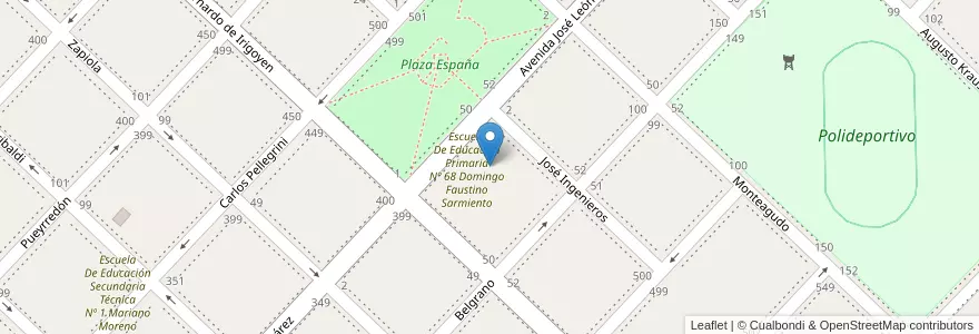 Mapa de ubicacion de Escuela De Educación Secundaria Nº 5 Domingo Fastino Sarmiento en Argentina, Provincia Di Buenos Aires, Partido De Chivilcoy, Chivilcoy.