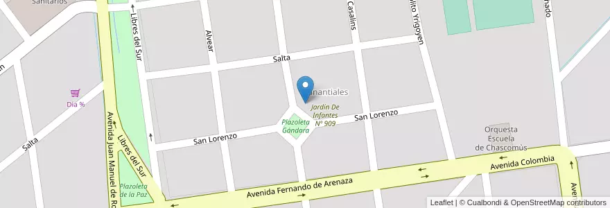 Mapa de ubicacion de Escuela De Educación Secundaria Nº 6 en Arjantin, Buenos Aires, Partido De Chascomús, Chascomús.