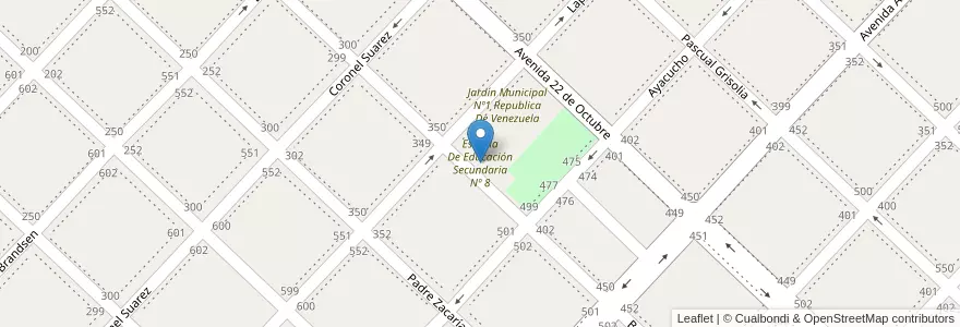 Mapa de ubicacion de Escuela De Educación Secundaria Nº 8 en Argentina, Buenos Aires, Partido De Chivilcoy, Chivilcoy.
