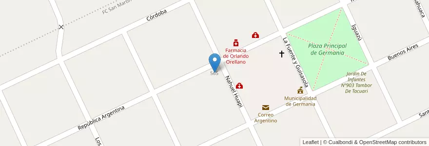 Mapa de ubicacion de Escuela De Educación Secundaria Nº1 Don Sixto Acosta en Arjantin, Buenos Aires, Partido De General Pinto.