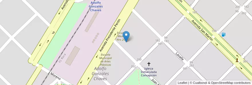 Mapa de ubicacion de Escuela De Educación Secundaria Nº3 en Argentina, Provincia Di Buenos Aires, Partido De Adolfo Gonzales Chaves, Adolfo Gonzáles Chaves.