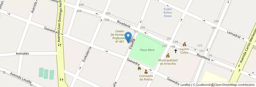 Mapa de ubicacion de Escuela De Educación Secundaria Nº4 en Argentina, Provincia Di Buenos Aires, Partido De Arrecifes.