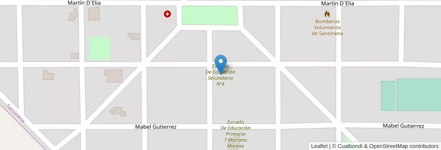Mapa de ubicacion de Escuela De Educación Secundaria Nº4 en Argentinië, Buenos Aires, Partido De Rivadavia, Sansinena.